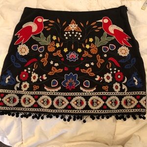 Embroidered mini skirt